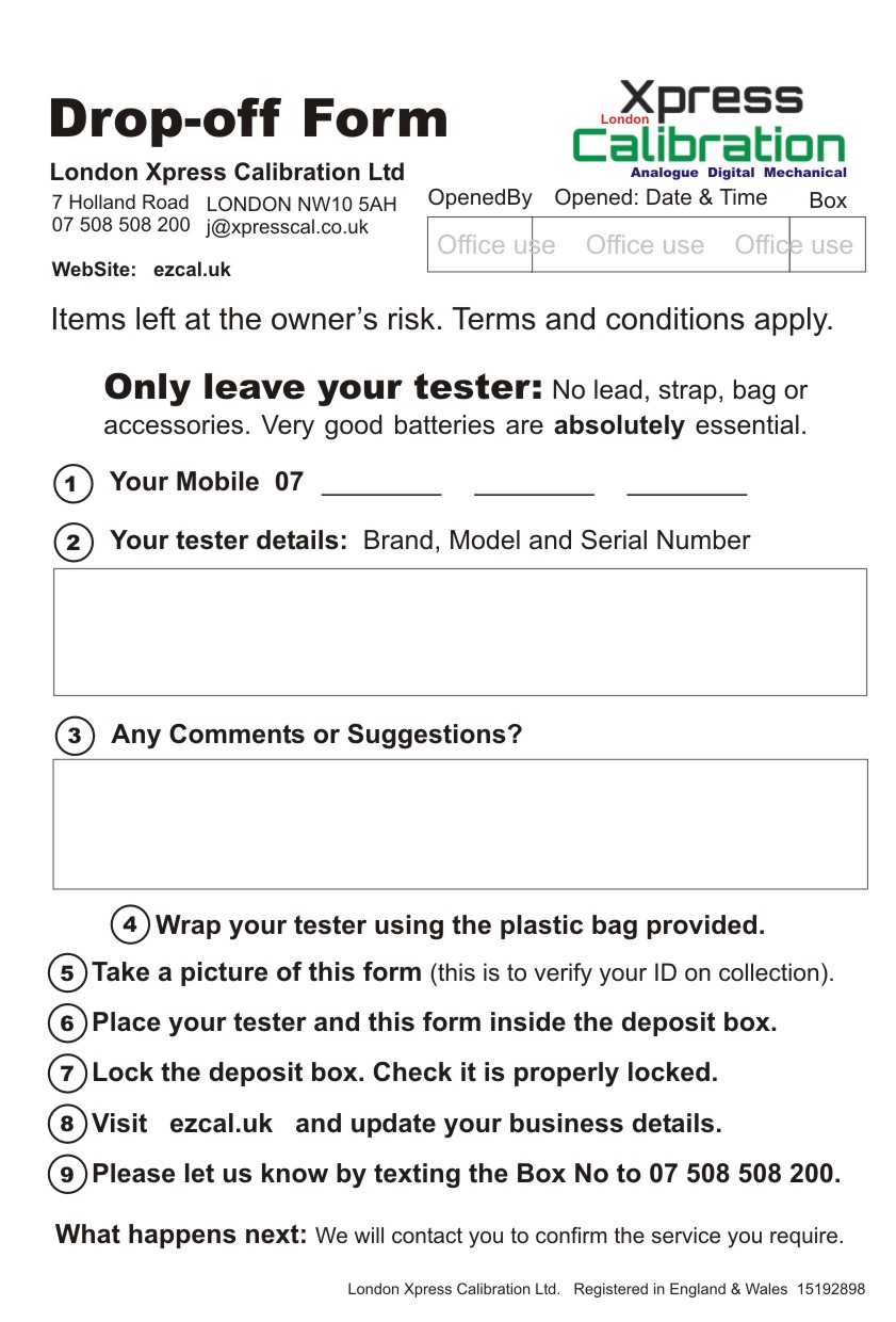 Drop-off Form